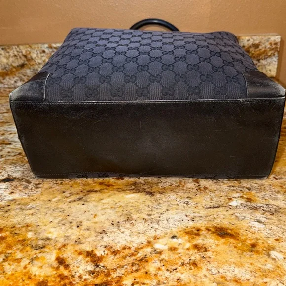 GUCCI GG Pattern Hand Tote Bag Leather canvas Black - Picture 5 of 15